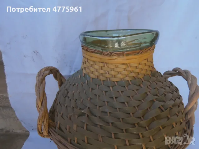 Буркан с оплетка, снимка 2 - Антикварни и старинни предмети - 55390916