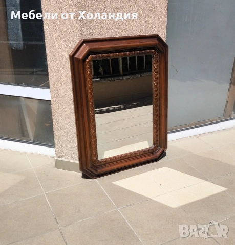 Огледало с дърворезбована рамка, снимка 8 - Огледала - 54328724