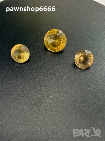 Комплект естествени цитрини 6.95 ct – централен камък 3.45 ct + чифт 1.75 ct , снимка 4 - Бижутерийни комплекти - 55483308
