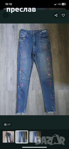 slim дънки на пръски, снимка 2 - Дънки - 54355592