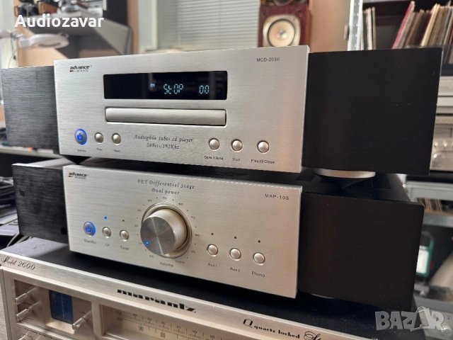 Advance Acoustic MAP 103 & MCD 203 MkII Лампов CD плеър и усилвател, снимка 3 - Аудиосистеми - 54875559