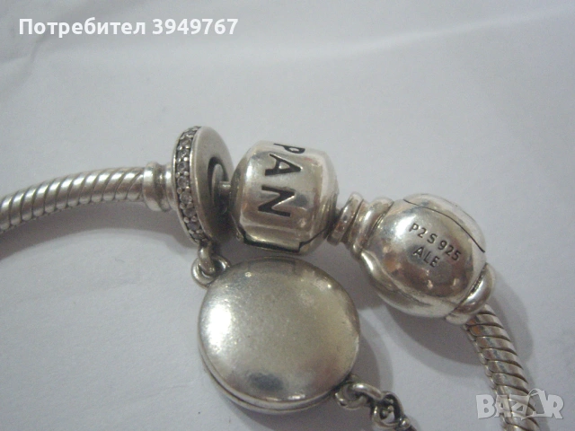 Оригинална сребърна гривна ''Пандора'', снимка 5 - Гривни - 54531178