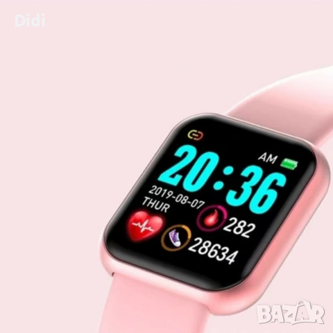 Смарт часовник L18 розов – фитнес тракер с пулс, кръвно, SpO2 и известия от телефон