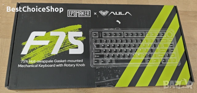 Механична гейминг клавиатура Gaming Aula F75 Black, Hotswap RGB Gasket, Wireless, снимка 7 - Клавиатури и мишки - 54873461
