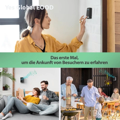 TECKNET безжичен звънец IP65 400м без батерии, снимка 3 - Друга електроника - 54912706