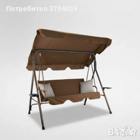 Градинска люлка A-Type с бежови възглавници и поставки за напитки - елегантност и комфорт, снимка 9 - Градински мебели, декорация  - 55163281