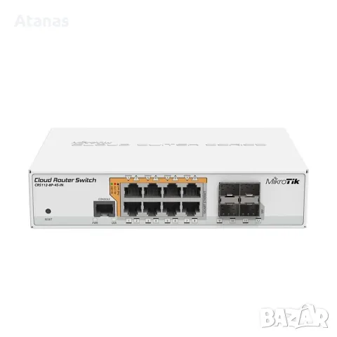Суич Mikrotik CRS112-8P-4S-IN, 1000 Mbps, 12 порта, 4х SFP порта