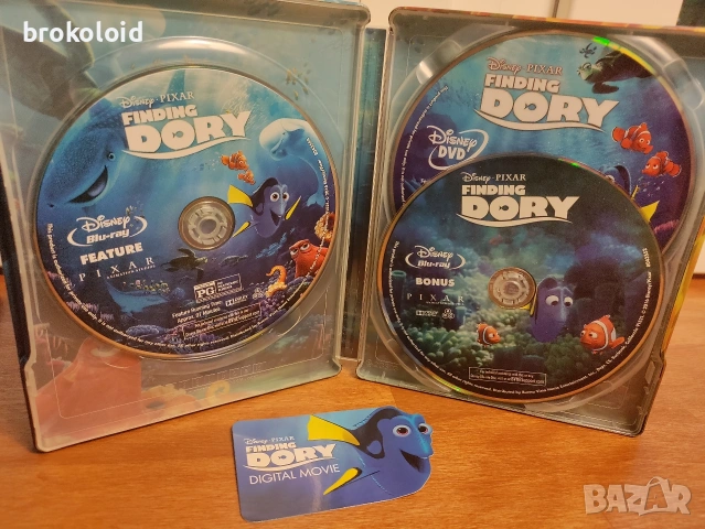 Finding Nemo DVD + Finding Dory blu ray steelbook , снимка 9 - Анимации - 54641882