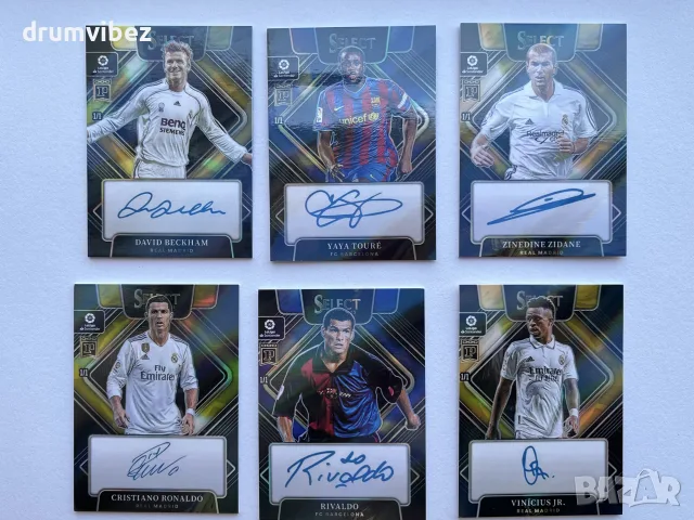 6 Panini Select Prizm La Liga Soccer Signatures Cards