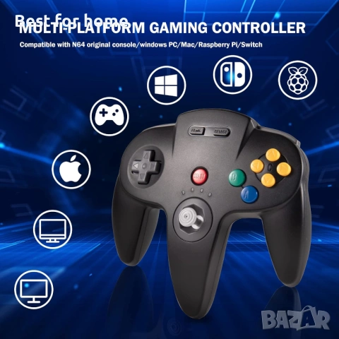 KIWITATA Безжичен N64 контролер за Switch игри, 2.4GHZ Безжичен N64 Дистанционно управление , снимка 5 - Аксесоари - 54538937
