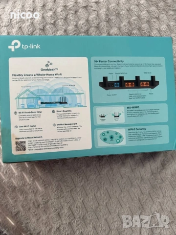 Рутер TP-LINK Archer C6U AC1200 Gigabit MU-MIMO ,USB,OneMesh, снимка 3 - Рутери - 54498929
