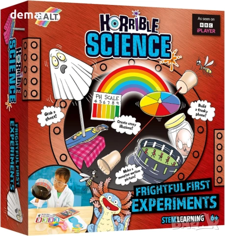 Galt Frightful First Experiments - Комплект за 18 ужасяващи научни експерименти за деца, STEM, 8+
