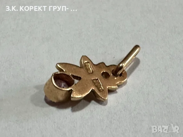 Златна висулка 14К, 0,96гр., снимка 4 - Колиета, медальони, синджири - 55524204