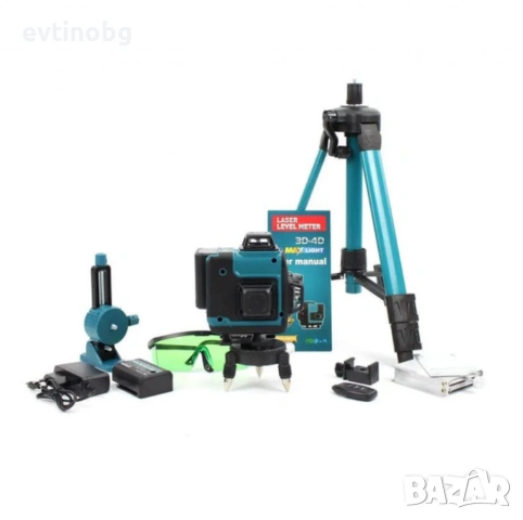 Самонивелиращ Лазерен Нивелир 4D с 16 Линии, Зелен Лазер, Тринога и Куфар, снимка 6 - Куфари с инструменти - 54063683