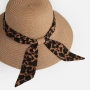 Дамска сламена шапка кафява с animal print лента_1261255, снимка 3