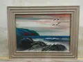 Красива стара морска картина,подписана., снимка 1