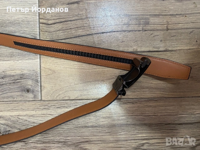 Мъжки кожени колани с автоматична катарама – комплект 2 броя, снимка 12 - Колани - 54080402