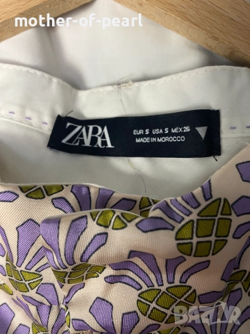 Летен панталон Zara с ананаси – тип чарлстон / широк крачол  Размер S, снимка 3 - Панталони - 55286525