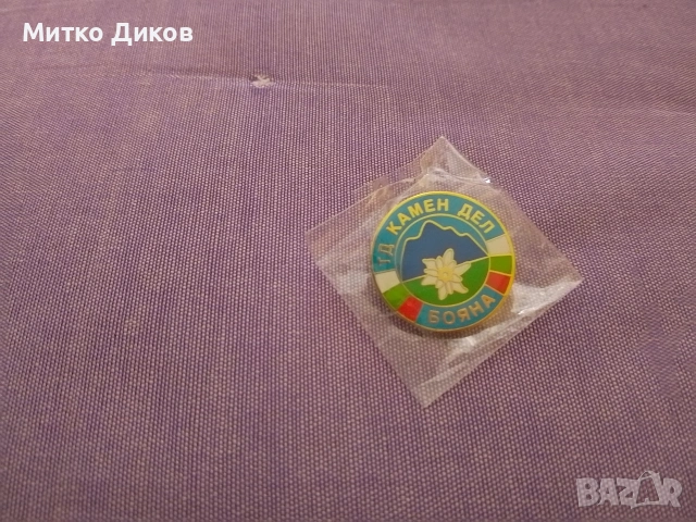 Камен Дел значка с винт, снимка 2 - Колекции - 54885096