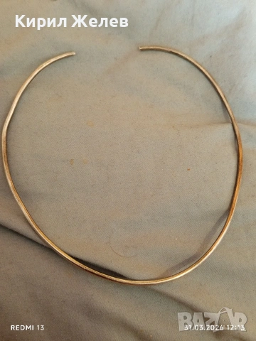 Сребърно колие тип чокър подходящ аксесоар за ежедневието 35108, снимка 3 - Колиета, медальони, синджири - 54038065