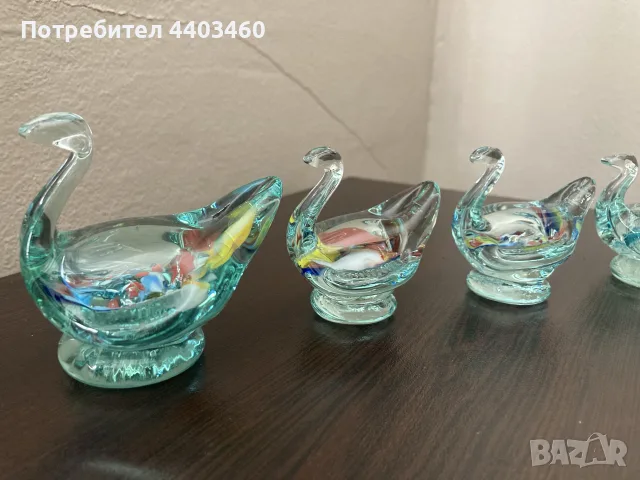 Ръчно изработени стъклени фигурки Лебед, снимка 4 - Колекции - 55693268
