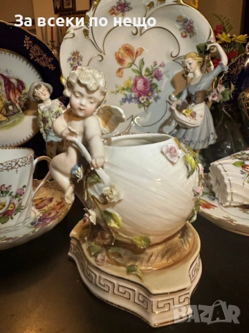 Sitzendorf Germany  Circa 1904 - “Вазата с херувима” Код P2179, снимка 10 - Колекции - 54170152