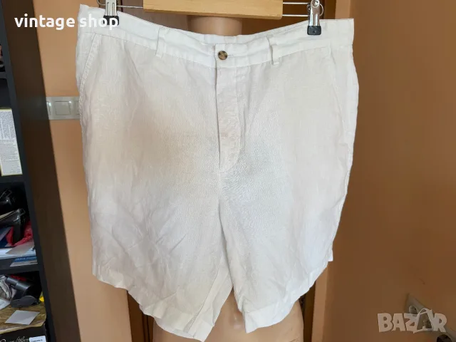 Мъжки бермуди Zara(къси панталони) 100 % лен, размер XL, снимка 7 - Къси панталони и бермуди - 55323643