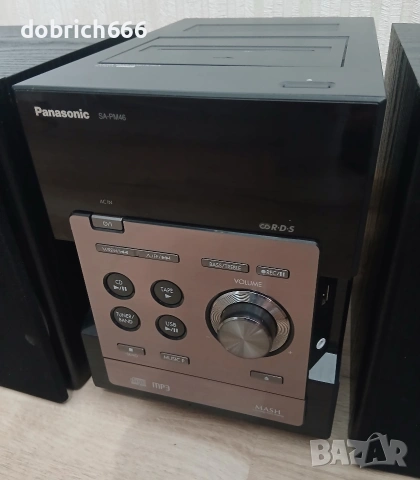 Аудио уредба Panasonic SA-PM46 USB CD FM Aux флашка с тонколони, снимка 4 - Аудиосистеми - 55071958