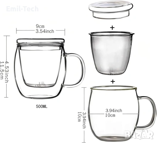 Нова електрическа кана Tefal 1.7L + стъклена чаша за чай подарък, снимка 12 - Кани - 54454168