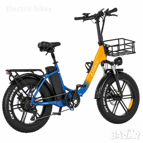 Ridstar MN-20 Сгъваем Електрически Велосипед 1000W 48V 15Ah Fat Tire, снимка 2 - Велосипеди - 55014165