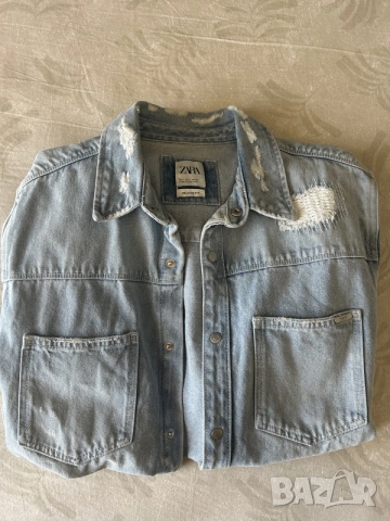 Мъжка риза ZARA (дънков плат), снимка 2 - Ризи - 55468194
