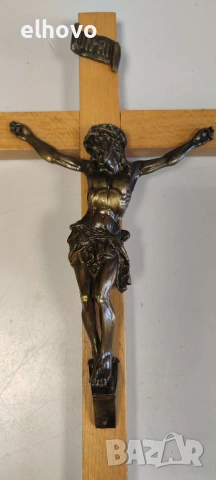Дървен кръст разпятие Исус Христос#2, снимка 3 - Антикварни и старинни предмети - 54275711