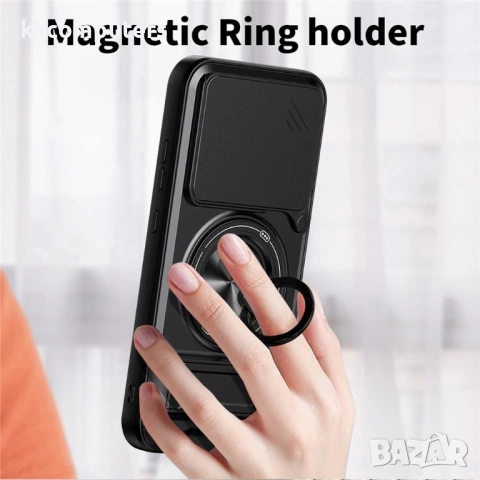 Магнитен Калъф за Nothing Phone (4a) с Пръстен и Капаче за Камера - PC+TPU, 360° стойка, 5 цвята, снимка 12 - Калъфи, кейсове - 54087390