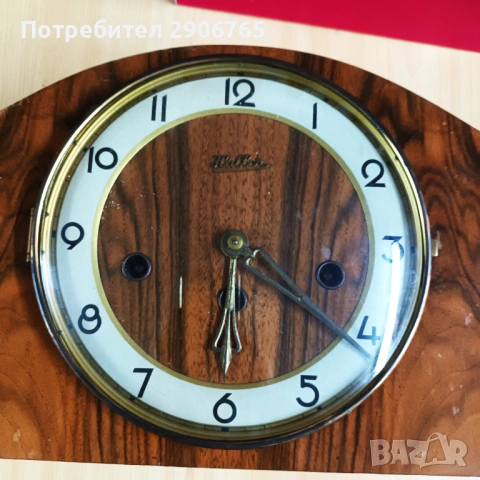 Каминен часовник Haller Германия работещ, снимка 3 - Антикварни и старинни предмети - 54728101