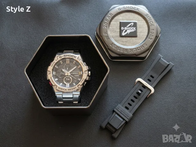 Продавам Casio G-Shock G-STEEL (GST-B100D-1A) + 2 Оригинални Каишки, снимка 2 - Мъжки - 55048595