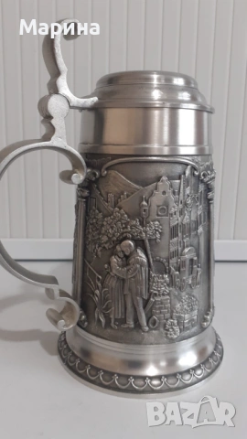 Халба от калай 500 мл,  Antik*Vintage #142, снимка 2 - Антикварни и старинни предмети - 54402832