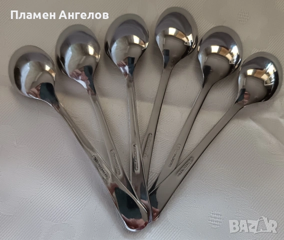 Комплект от 6 броя малки, чаени /кафени лъжички - Петко Денев Габрово , снимка 4 - Прибори за хранене, готвене и сервиране - 55227260