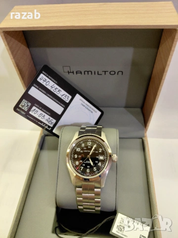 Чисто нов! 2 год.,гаранция Hamilton Khaki Field-Automatic