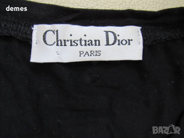 Черна дамска тениска CHRISTIAN DIOR, размер М, снимка 5 - Тениски - 54769233