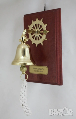 Камбана с щурвал от плътен месинг, полирана. , снимка 3 - Колекции - 54008200