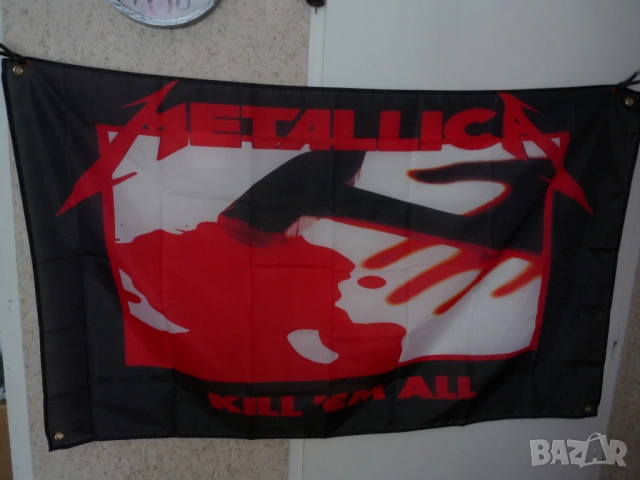 Metallica Знаме хеви метъл Kill 'Em All 1983 албум банер декор парти клуб бърлога хитове тежка музик