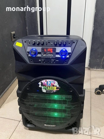 Караоке тонколона Meirende K5-12 100W с дистанционно и 1 микрофон, снимка 2 - Аудиосистеми - 54285650