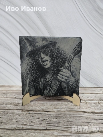 Гравирана вулканична плочка Slash Guns and Roses