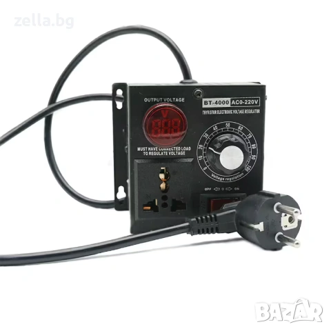 Регулатор на напрежение 4000W 18A – Димер с потенциометър и волтметър за инструменти 10206, снимка 10 - Друга електроника - 54660821
