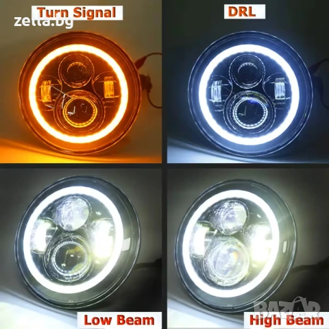 Кръгъл LED фар 7 инча 60W 7000LM IP68 – Jeep Wrangler Suzuki Samurai Nissan Patrol Мотоциклети 10247, снимка 13 - Друга електроника - 54661814