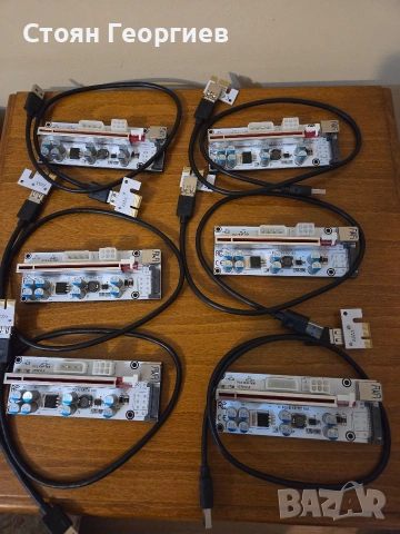 6 броя PCI-E Riser карта (удължител)