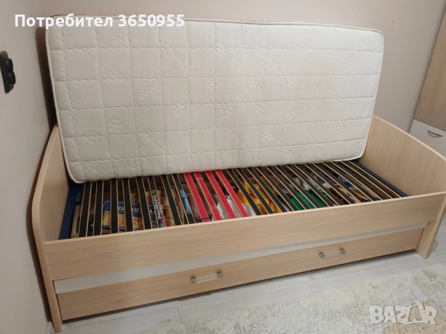 Легло 90/200 с Мемори матрак, снимка 7 - Мебели за детската стая - 55182983