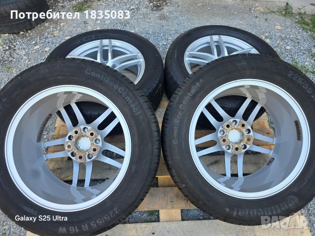Лети джанти 16ки 5х110 Alfa Romeo + летни гуми 225/55/16 Continental, снимка 8 - Гуми и джанти - 54691122