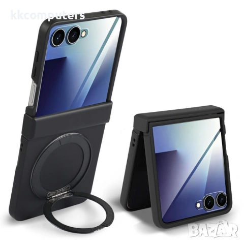 Магнитен Калъф за Motorola Razr 70 / 60 / 50 5G с Въртяща се Стойка и Протектор – 5 цвята