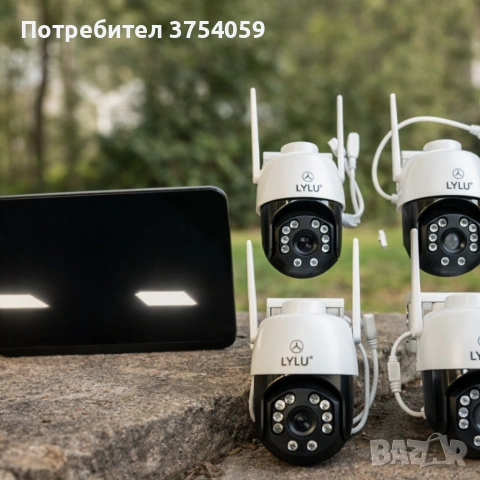 Комплект 4 камери HD с дисплей - интелигентно засичане на движение и сигурност, снимка 5 - Комплекти за видеонаблюдение - 55174867